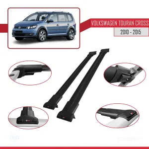 Volkswagen Touran CROSS 2010-2015 Arası ile uyumlu FLY Model Ara Atkı Tavan Barı SİYAH thumb 5