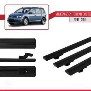 Volkswagen Touran CROSS 2010-2015 Arası ile uyumlu Basic Model Ara Atkı Tavan Barı SİYAH 3 ADET - Görsel 3