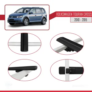Volkswagen Touran CROSS 2010-2015 Arası ile uyumlu Basic Model Ara Atkı Tavan Barı SİYAH 3 ADET - Görsel 4