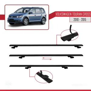 Volkswagen Touran CROSS 2010-2015 Arası ile uyumlu Basic Model Ara Atkı Tavan Barı SİYAH 3 ADET - Görsel 5