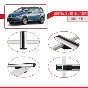 Volkswagen Touran CROSS 2010-2015 Arası ile uyumlu Basic Model Ara Atkı Tavan Barı GRİ 3 ADET - Görsel 4