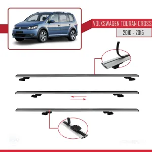 Volkswagen Touran CROSS 2010-2015 Arası ile uyumlu Basic Model Ara Atkı Tavan Barı GRİ 3 ADET - Görsel 5