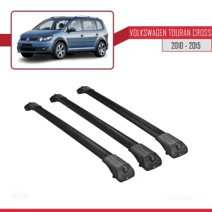 Volkswagen Touran CROSS 2010-2015 Arası ile uyumlu ACE-1 Ara Atkı Tavan Barı SİYAH 3 ADET BAR thumb 3