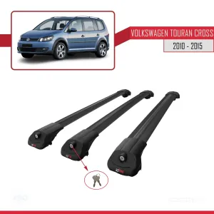 Volkswagen Touran CROSS 2010-2015 Arası ile uyumlu ACE-1 Ara Atkı Tavan Barı SİYAH 3 ADET BAR thumb 4