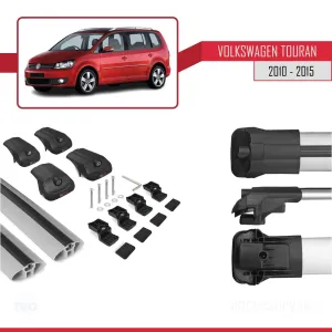 Volkswagen Touran CROSS 2010-2015 Arası ile uyumlu ACE-1 Ara Atkı Tavan Barı GRİ thumb 5