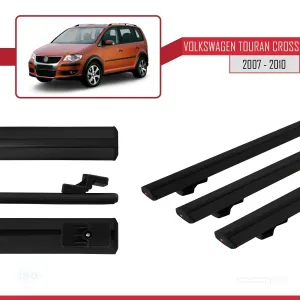 Volkswagen Touran CROSS 2007-2010 Arası ile uyumlu Basic Model Ara Atkı Tavan Barı SİYAH 3 ADET - Görsel 3