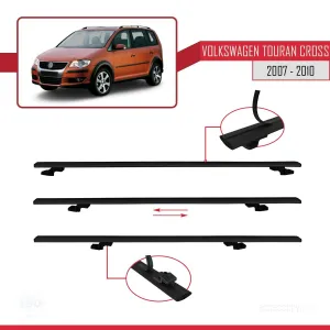 Volkswagen Touran CROSS 2007-2010 Arası ile uyumlu Basic Model Ara Atkı Tavan Barı SİYAH 3 ADET - Görsel 5