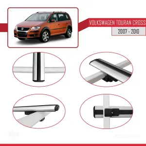 Volkswagen Touran CROSS 2007-2010 Arası ile uyumlu Basic Model Ara Atkı Tavan Barı GRİ 3 ADET - Görsel 4