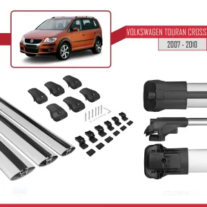 Volkswagen Touran CROSS 2007-2010 Arası ile uyumlu ACE-1 Ara Atkı Tavan Barı GRİ 3 ADET BAR thumb 5