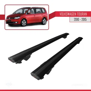 Volkswagen Touran 2010-2015 Arası ile uyumlu HOOK Model Anahtar Kilitli Ara Atkı Tavan Barı SİYAH thumb 4