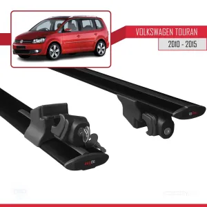 Volkswagen Touran 2010-2015 Arası ile uyumlu HOOK Model Anahtar Kilitli Ara Atkı Tavan Barı SİYAH thumb 5