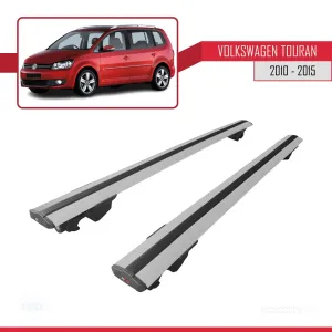 Volkswagen Touran 2010-2015 Arası ile uyumlu HOOK Model Anahtar Kilitli Ara Atkı Tavan Barı GRİ thumb 4