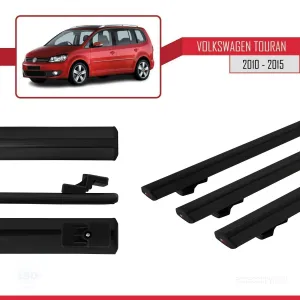 Volkswagen Touran 2010-2015 Arası ile uyumlu Basic Model Ara Atkı Tavan Barı SİYAH 3 ADET thumb 3