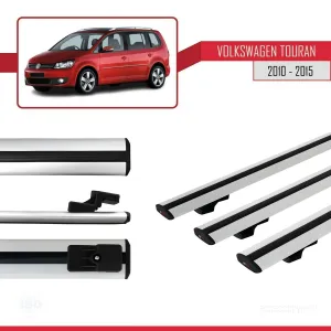 Volkswagen Touran 2010-2015 Arası ile uyumlu Basic Model Ara Atkı Tavan Barı GRİ 3 ADET thumb 3
