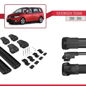 Volkswagen Touran 2010-2015 Arası ile uyumlu ACE-1 Ara Atkı Tavan Barı SİYAH thumb 5
