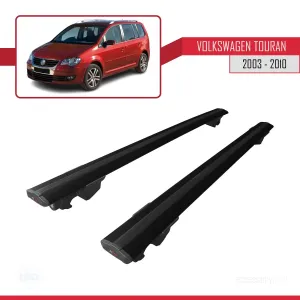 Volkswagen Touran 2003-2010 Arası ile uyumlu HOOK Model Anahtar Kilitli Ara Atkı Tavan Barı SİYAH thumb 4