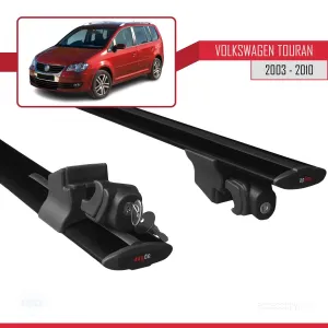 Volkswagen Touran 2003-2010 Arası ile uyumlu HOOK Model Anahtar Kilitli Ara Atkı Tavan Barı SİYAH thumb 5