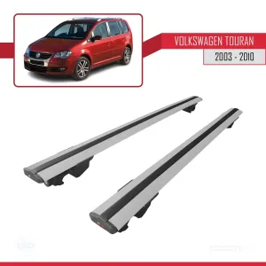 Volkswagen Touran 2003-2010 Arası ile uyumlu HOOK Model Anahtar Kilitli Ara Atkı Tavan Barı GRİ thumb 4