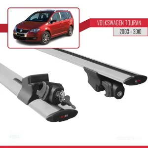 Volkswagen Touran 2003-2010 Arası ile uyumlu HOOK Model Anahtar Kilitli Ara Atkı Tavan Barı GRİ thumb 5