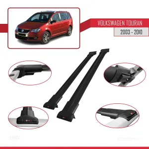 Volkswagen Touran 2003-2010 Arası ile uyumlu FLY Model Ara Atkı Tavan Barı SİYAH - Görsel 5