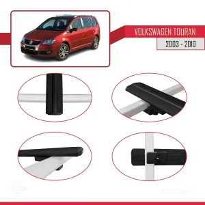 Volkswagen Touran 2003-2010 Arası ile uyumlu Basic Model Ara Atkı Tavan Barı SİYAH 3 ADET thumb 4
