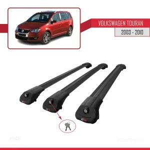 Volkswagen Touran 2003-2010 Arası ile uyumlu ACE-1 Ara Atkı Tavan Barı SİYAH 3 ADET BAR thumb 4