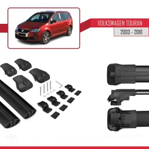 Volkswagen Touran 2003-2010 Arası ile uyumlu ACE-1 Ara Atkı Tavan Barı SİYAH - Görsel 5