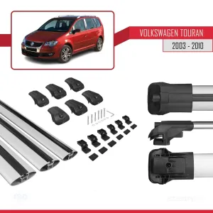 Volkswagen Touran 2003-2010 Arası ile uyumlu ACE-1 Ara Atkı Tavan Barı GRİ 3 ADET BAR thumb 5