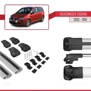 Volkswagen Touran 2003-2010 Arası ile uyumlu ACE-1 Ara Atkı Tavan Barı GRİ thumb 5