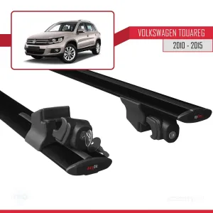 Volkswagen Touareg 2010-2015 Arası ile uyumlu HOOK Model Anahtar Kilitli Ara Atkı Tavan Barı SİYAH thumb 5