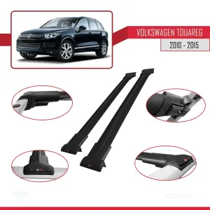 Volkswagen Touareg 2010-2015 Arası ile uyumlu FLY Model Ara Atkı Tavan Barı SİYAH - Görsel 5