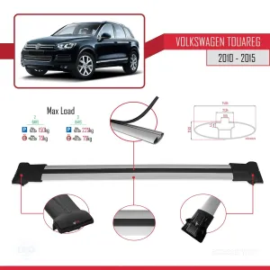 Volkswagen Touareg 2010-2015 Arası ile uyumlu FLY Model Ara Atkı Tavan Barı GRİ thumb 4