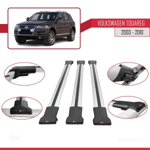 Volkswagen Touareg 2003-2010 Arası ile Uyumlu FLY Model Ara Atkı Tavan Barı GRİ 3 ADET BAR thumb 5