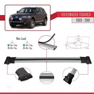 Volkswagen Touareg 2003-2010 Arası ile uyumlu FLY Model Ara Atkı Tavan Barı GRİ - Görsel 4