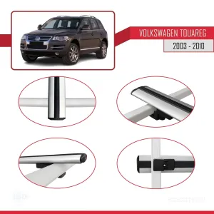 Volkswagen Touareg 2003-2010 Arası ile uyumlu Basic Model Ara Atkı Tavan Barı GRİ 3 ADET thumb 4