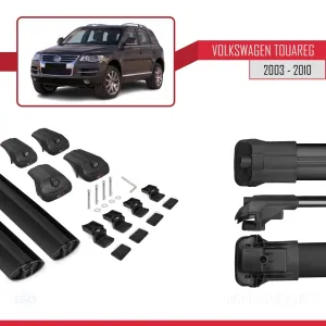 Volkswagen Touareg 2003-2010 Arası ile uyumlu ACE-1 Ara Atkı Tavan Barı SİYAH thumb 5