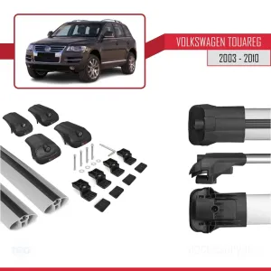 Volkswagen Touareg 2003-2010 Arası ile uyumlu ACE-1 Ara Atkı Tavan Barı GRİ thumb 5