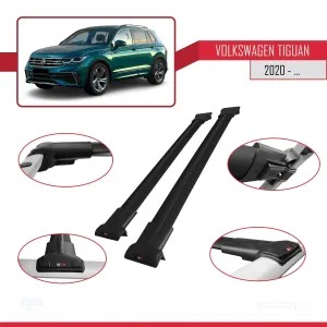 Volkswagen Tiguan 2020-2023 Arası ile Uyumlu FLY Model Ara Atkı Tavan Barı SİYAH - Görsel 5