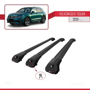 Volkswagen Tiguan 2020-2023 Arası ile uyumlu ACE-1 Ara Atkı Tavan Barı SİYAH 3 ADET BAR thumb 4