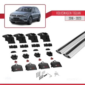 Volkswagen Tiguan 2016-2023 Arası ile uyumlu ACE-2 Ara Atkı Tavan Barı GRİ thumb 5