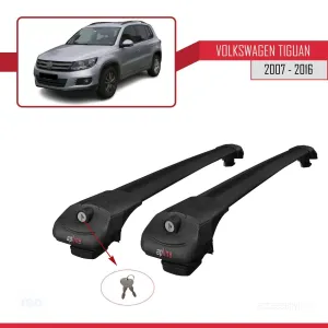 Volkswagen Tiguan 2007-2016 Arası ile uyumlu ACE-1 Ara Atkı Tavan Barı SİYAH - Görsel 4