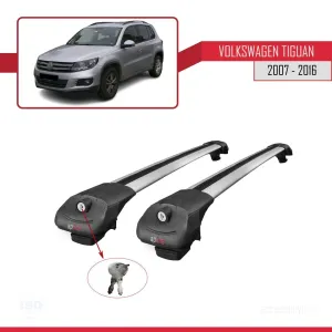 Volkswagen Tiguan 2007-2016 Arası ile uyumlu ACE-1 Ara Atkı Tavan Barı GRİ thumb 4