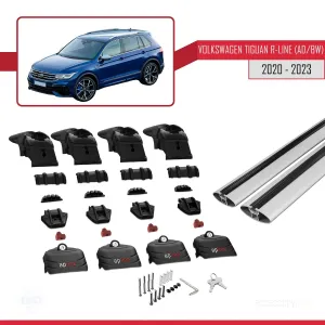 Volkswagen TIGUAN R-LINE (AD/BW) 2020-2023 Arası ile uyumlu ACE-2 Ara Atkı Tavan Barı GRİ thumb 5