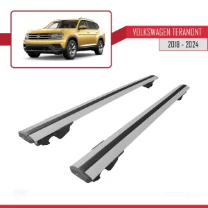 Volkswagen Teramont 2018 ve Sonrası ile uyumlu HOOK Model Anahtar Kilitli Ara Atkı Tavan Barı GRİ thumb 4