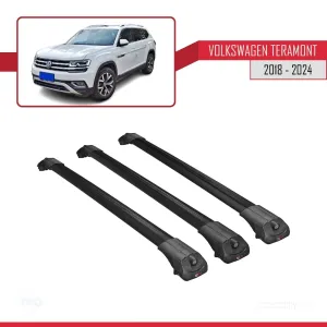 Volkswagen Teramont 2018 ve Sonrası ile uyumlu ACE-1 Ara Atkı Tavan Barı SİYAH 3 ADET BAR thumb 3
