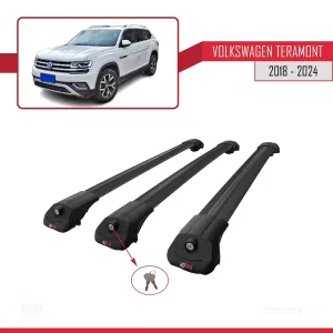 Volkswagen Teramont 2018 ve Sonrası ile uyumlu ACE-1 Ara Atkı Tavan Barı SİYAH 3 ADET BAR thumb 4