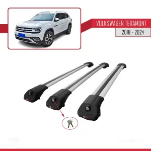 Volkswagen Teramont 2018 ve Sonrası ile uyumlu ACE-1 Ara Atkı Tavan Barı GRİ 3 ADET BAR thumb 4