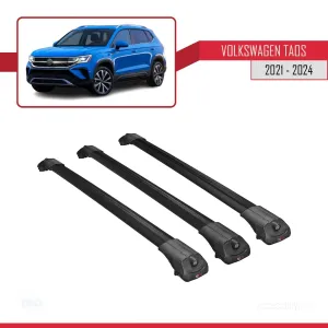 Volkswagen Taos 2021 ve Sonrası ile uyumlu ACE-1 Ara Atkı Tavan Barı SİYAH 3 ADET BAR thumb 3