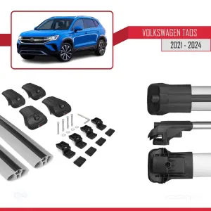 Volkswagen Taos 2021 ve Sonrası ile uyumlu ACE-1 Ara Atkı Tavan Barı GRİ thumb 5