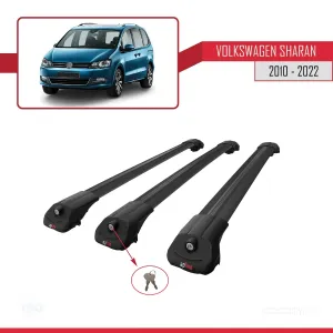 Volkswagen Sharan 2010-2022 Arası ile uyumlu ACE-1 Ara Atkı Tavan Barı SİYAH 3 ADET BAR thumb 4